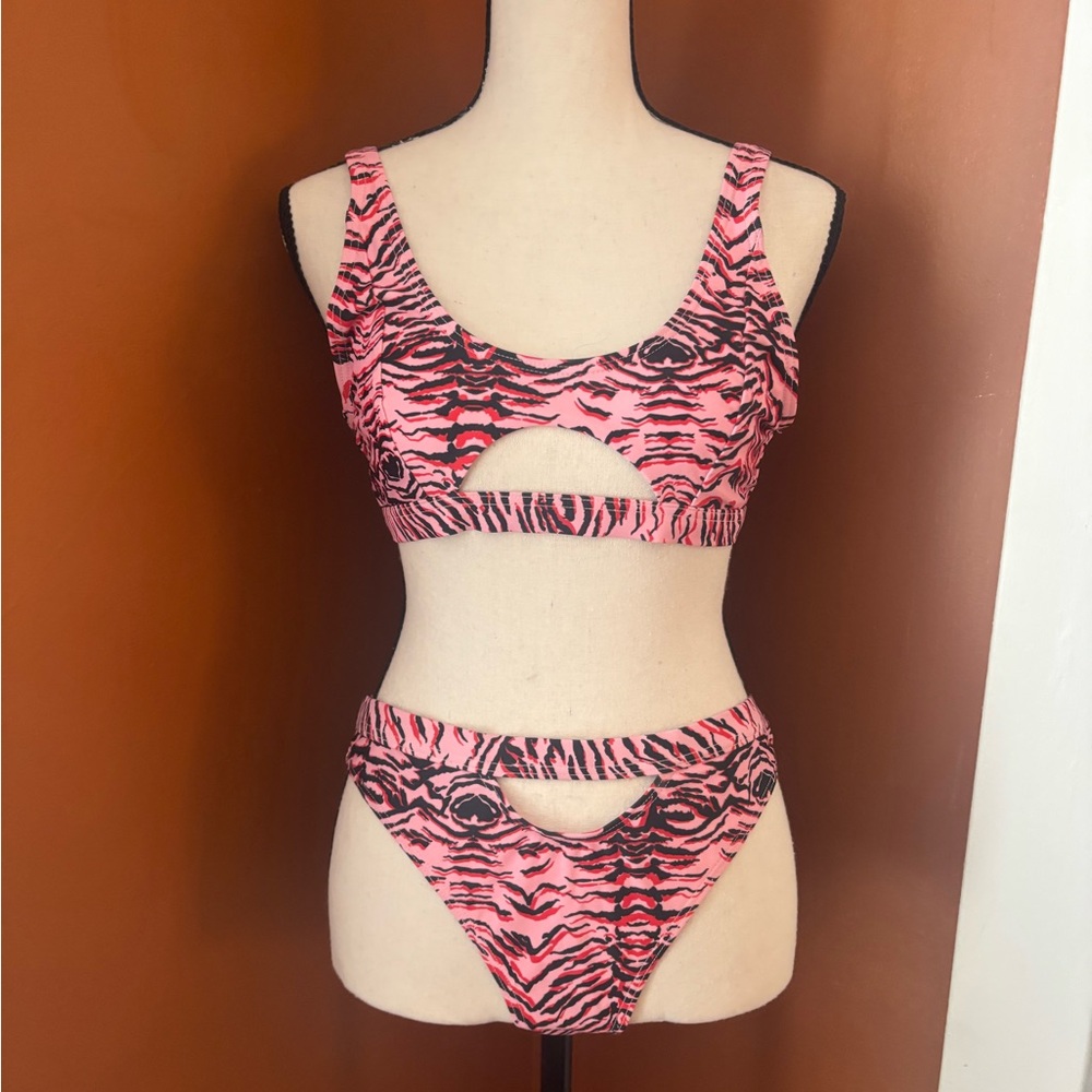 Pink Zebra Print Bikini Set